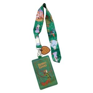 Loungefly Disney Robin Hood Classic Book Lanyard W/PU Cardholder